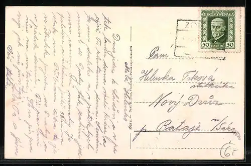 AK Zdice, Teilansicht mit Strassenpartie