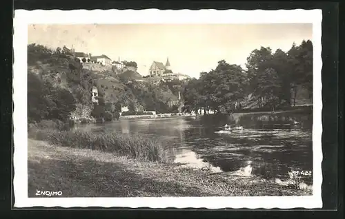 AK Znojmo, Thaya mit Kirche in der Ferne