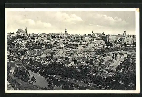 AK Znaim, Stadtansicht über die Thaya