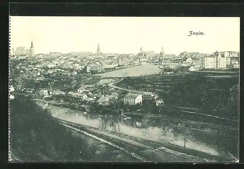 AK Znaim, Totalansicht mit Kirche