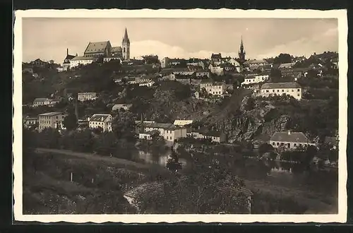 AK Znaim N. D., Kirche oberhalb der Stadt