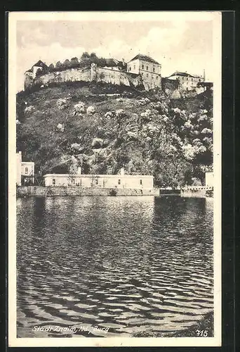 AK Znaim, Burg und Fluss Thaya
