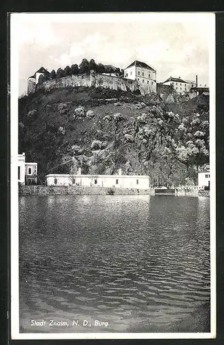 AK Znaim, Fluss Thaya unter der Burg