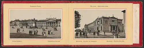 Leporello-Album Kassel, 20 Lithographie-Ansichten, Bahnhof, Bellevue, Wilhelmshöhe