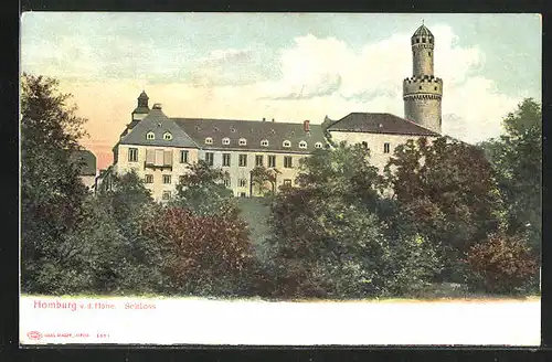 AK Homburg v. d. Höhe, Schloss im Abendrot