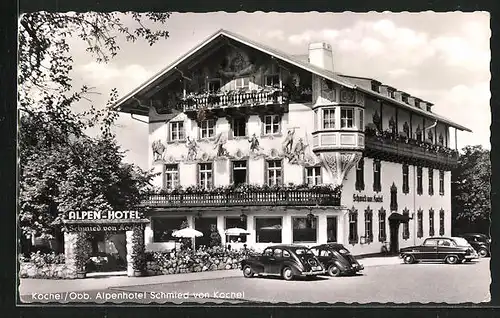 AK Kochel /Obb., Alpenhotel Schmied von Kochel