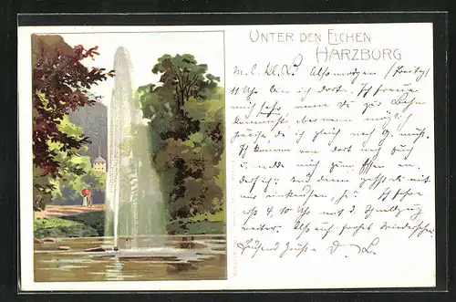 Lithographie Harzburg, Unter den Eichen