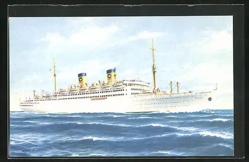 AK Passagierschiff M. S. Italia auf hoher See