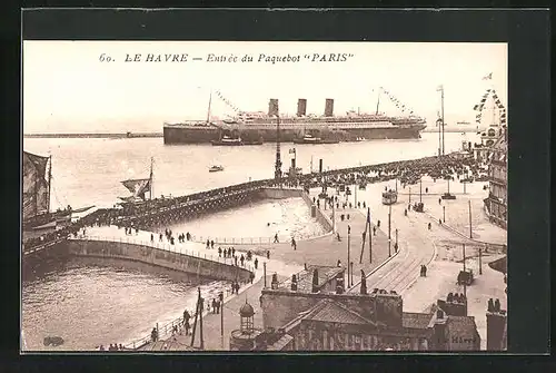 AK Le Havre, Passagierschiff Paris im Hafen
