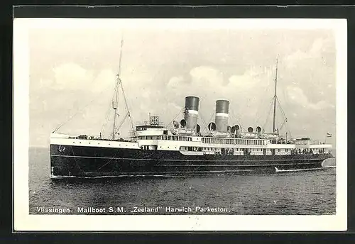 AK Vlissingen, Passagierschiff S. M. Zeeland in Fahrt