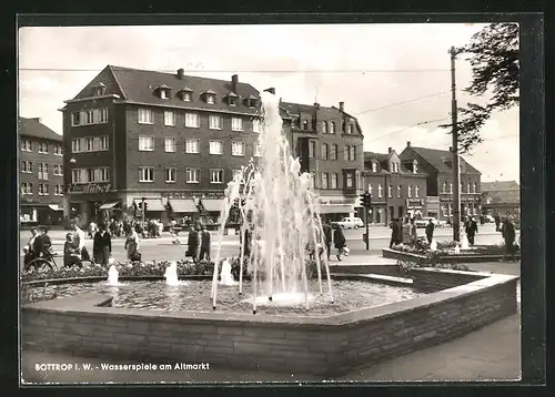 AK Bottrop i. W., Wasserspiele am Altmarkt