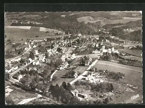 AK Much /Siegkreis, Fliegeraufnahme der Ortschaft