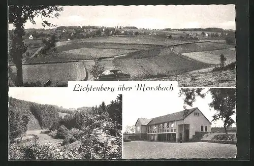 AK Lichtenberg bei Morsbach, Grosses Gebäude, Ortsansicht mit Umgebung