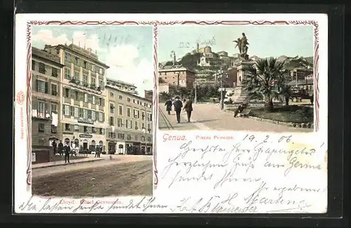 AK Genua, Piazza Principe, Lloyd-Hotel Germania