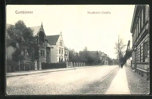 AK Gumbinnen, Blick in die Meelbeck-Strasse