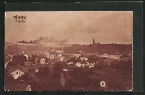 AK Trinec, Panorama mit rauchendem Schlot