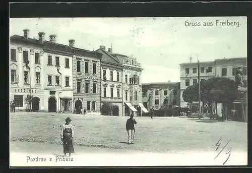 AK Pribor, Platz mit Gasthaus