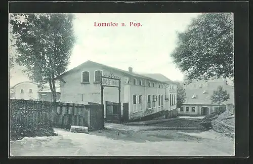 AK Lomnice n. Pop., Strassenpartie, Josef Norák