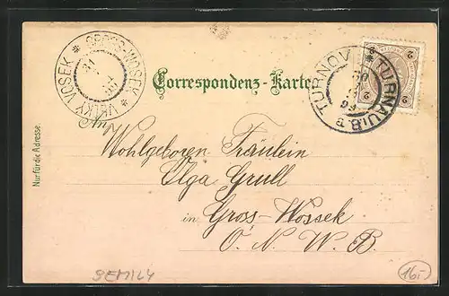 Lithographie Turnau /Böhmen, Gross Rohozetz, K.K. Landwehr-Kaserne, K.u.K. Infanterie-Kaserne
