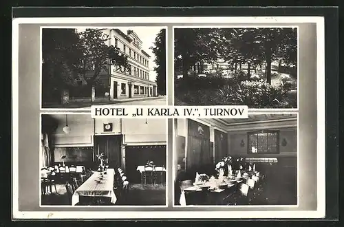 AK Turnau /Turnov, Hotel U Karla IV., Innenansicht