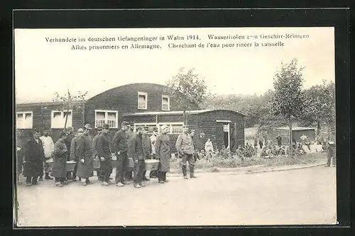 AK Wahn, Verbündete im deutschen Gefangenenlager 1914, Wasserholen zum Geschirr-Reinigen