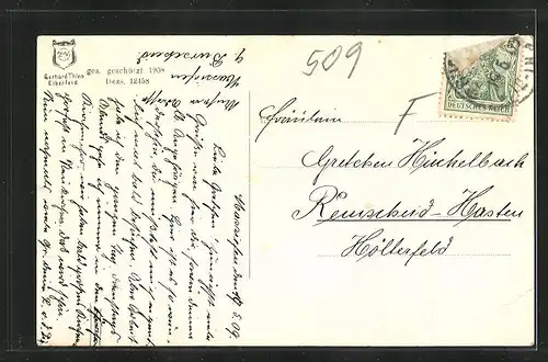 AK Burscheid, Hauptstrasse mit Bäumen