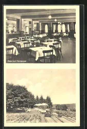 AK Paffenlöh / Burscheid, Gasthaus von Ernst Wolf, Saal, Rosengarten