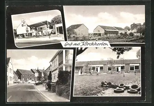 AK Kirchherten, Aral-Tankstelle, Kindergarten, Strassenpartie