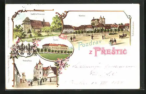 Lithographie Prestice, Pohorko, Kostelík Vicovský, Námestí