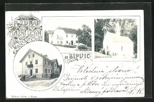 AK Lazne Letiny, Villa Zdenka, Kaple su vintíre, Villa Erdín