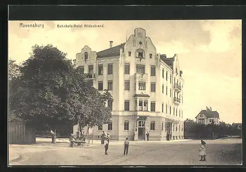 AK Ravensburg, Bahnhofs-Hotel Hildenbrand