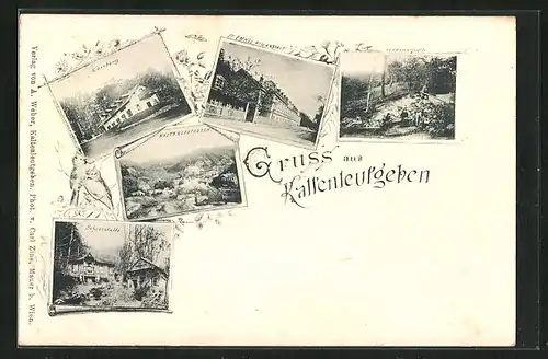 AK Kaltenleutgeben, Gasthaus Gaisberg, Dr. Emmel Heilanstalt, Schiesstätte