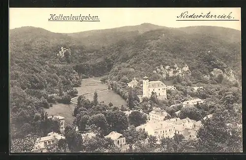 AK Kaltenleutgeben, Panorama mit Ort und Berglandschaft