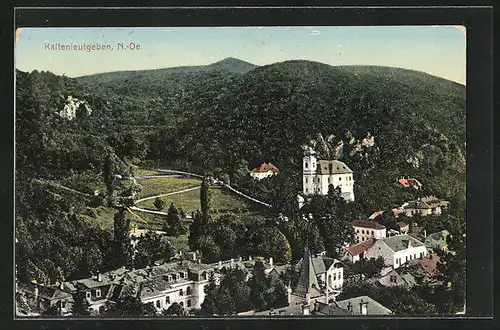 AK Kaltenleutgeben, Ansicht der Kirche vor dem Gaisberg