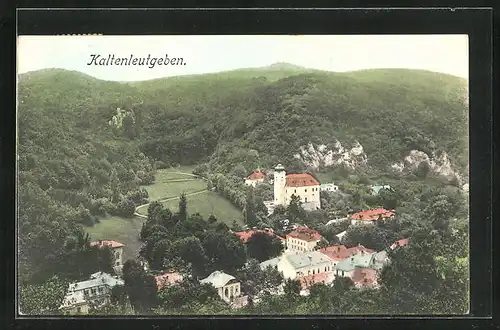 AK Kaltenleutgeben, Totalansicht mit Gaisberg