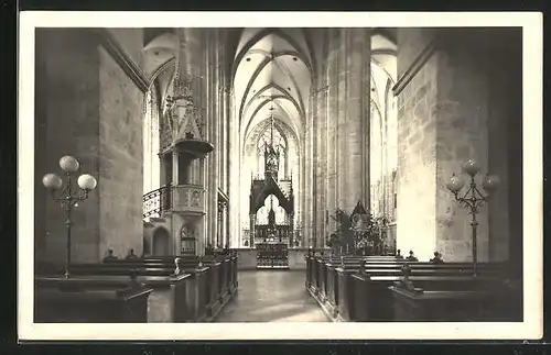 AK Heiligenkreuz, Innenansicht der Kirche