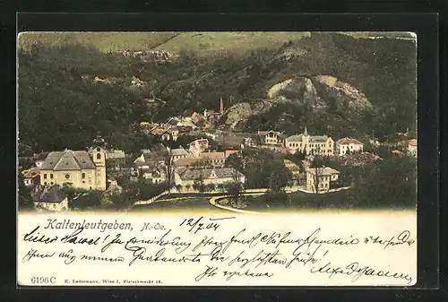 AK Kaltenleutgeben, Ortspartie mit Kirche