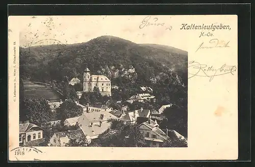 AK Kaltenleutgeben, Pfarrkirche und Gaisberg