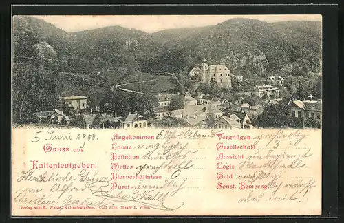AK Kaltenleutgeben, Totalansicht mit Kirche