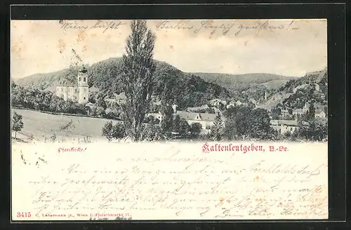 AK Kaltenleutgeben, Pfarrkirche und Gaisberg