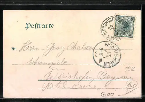 AK Giesshübel b. Neustadt a. M., Gasthaus Schnappe, Stufenweg