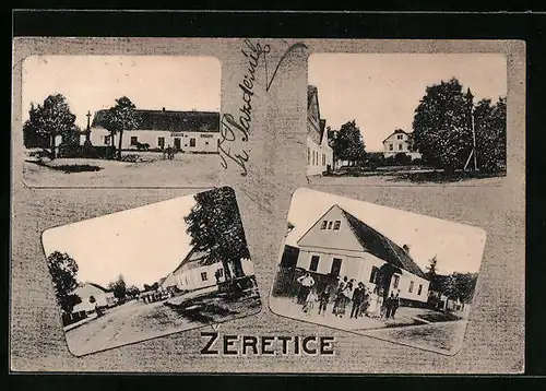 AK Zeretice, Schule Wohngebäude, Bewohner des Ortes