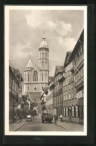 AK Braunschweig, Weberstrasse mit Andreaskirche