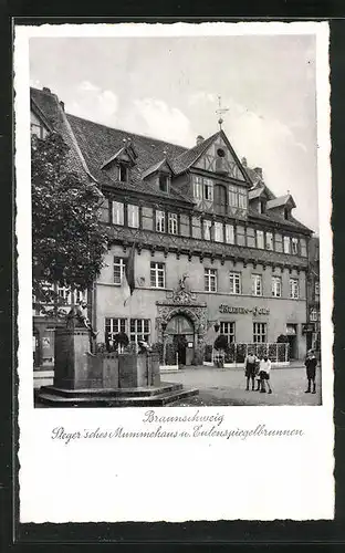 AK Braunschweig, Eulenspielbrunnen vor Steger`schem Mummehaus