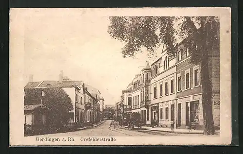 AK Uerdingen a. Rh., Kutschen in der Crefelderstrasse