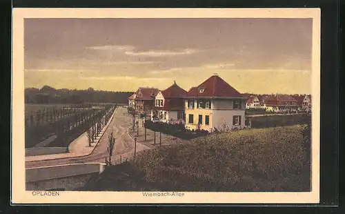 AK Opladen, Wiembach-Allee mit Wiesenstück