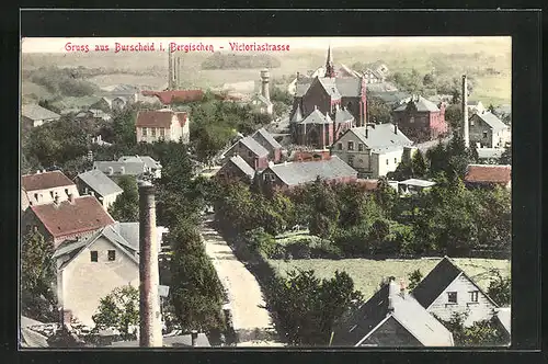 AK Burscheid i. Bergischen, Victoriastrasse mit Kirche