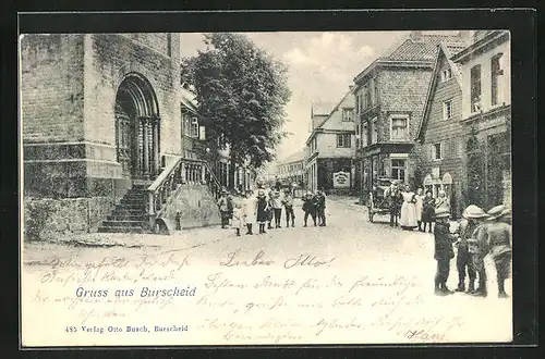 AK Burscheid, Strassenpartie mit Geschäften