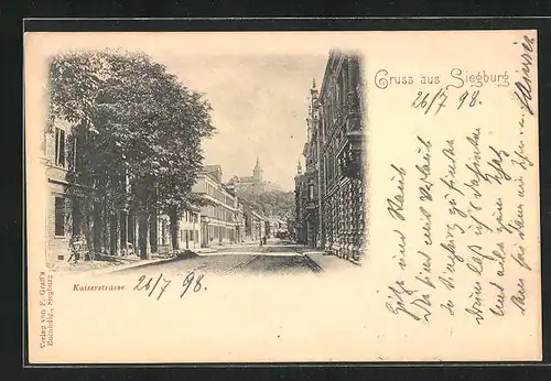 AK Siegburg, Kaiserstrasse mit Anwohnern