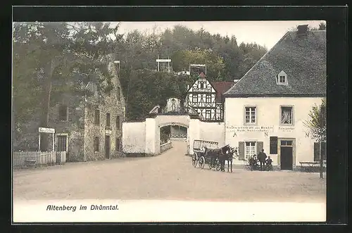 AK Altenberg im Dhünntal, Strassenpartie mit Gasthaus zur Rentel und Pferdewagen